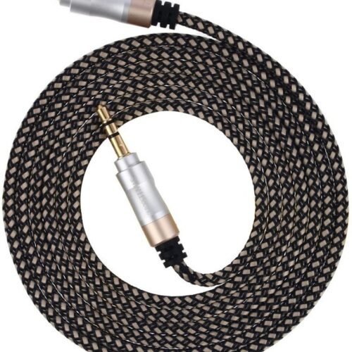 c647e3c96038d890ebabfdf1b32de5e0.jpg Professional TRS Stereo AUX Cable (6.6ft/2m Hi-Fi Sound) Male to MALE 3.5mm Auxiliary Audio Nylon Braided Cord Stereos Cable for Headset Car Speaker Sound bar PC Laptop and more