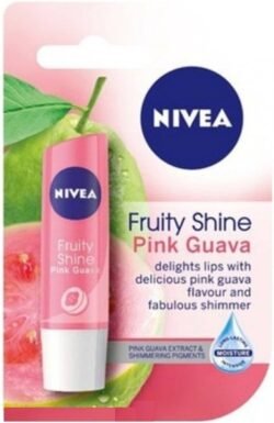 NIVEA Lip Balm Fruity Shine - Guava With Spf 15 Long Lasting Moisturizing Lip Care, Delights Lips With Delicious Guava Flavor And Gives Shimmer Look (Nlbg)