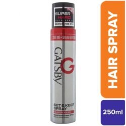 d288ddefde005d23271844cebf0921b2.jpg GATSBY Set & Keep Hair Spray - Extreme Hold 250ml |170g Quick Drying, Long Lasting Hold, No Flaking & Natural Shine gskh