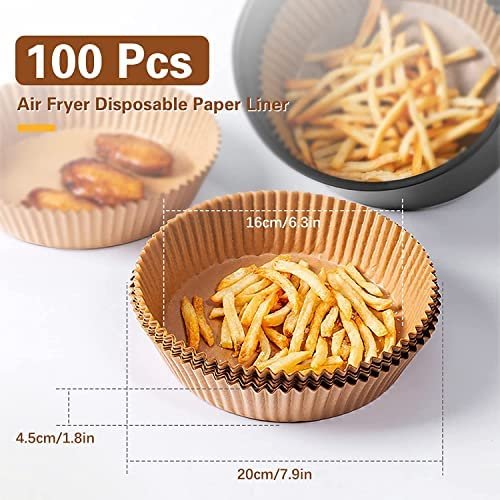 d47397181a179dd4664873a7b315120e.jpg 100 PCS Food Grade Air Fryer Non-stick (fgaf ) Disposable Paper Liner for Frying Baking Cooking Roasting and Microwave