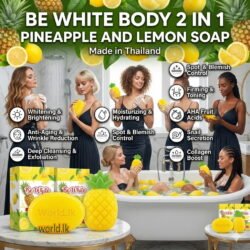 Pineapple and Lemon 2 in 1Soap Be White Body 100g 1 Sachet Bplc (Made in Thailand) Brightening and Evening Skin Tone