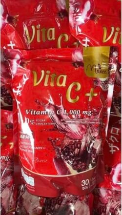 e3e736ac9b26d03877be717ce815f002.jpg 300g Manee Vita C+ Vitamin C 1000mg Glutathione – 30 Sachets Skin Brightening & Immune Support Thailand