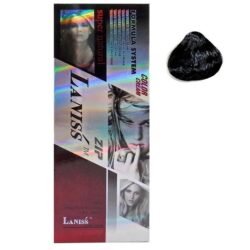 LANISS Permanent Natural Hair Color: Black (2.0) for Smooth and Shine (Nblh) for Men & Woman 60ml×2