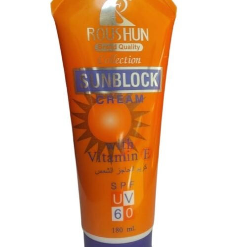 SPF 60 Roushun Sunblock Moisturizing RSC60 Sunscreen Sun Lotion or Sun Cream with Vitamin E 180 ML