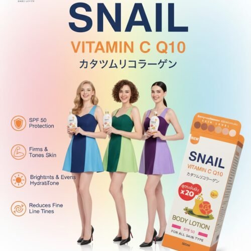 Snail Vitamin C Q10 Body Lotion All Skin Types 500ml svql SPF 50 UV Rays Protected Sun Lotion