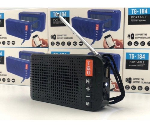 f7a4a263a53d9ea17db759345aecaa9f.jpg TG-184 SOLAR Wireless Bluetooth Speaker USB Charging LED Flashlight Outdoor External Small Stereo FM Radio with Antenna TG184