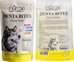 fbc4fc60e991ae896d3c73f0e8fc3c28.jpg Bairo r5m Dog Treat Denta Bites Chewy Sticks Calcium - 125gm