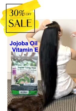 Natural Jojoba Oil HERBAL SUPER LONG HAIR Capsules slhc Treatment for Hair Growth with Vitamin E and for repair dried or damaged hair Made In THAILAND 50 Pcs